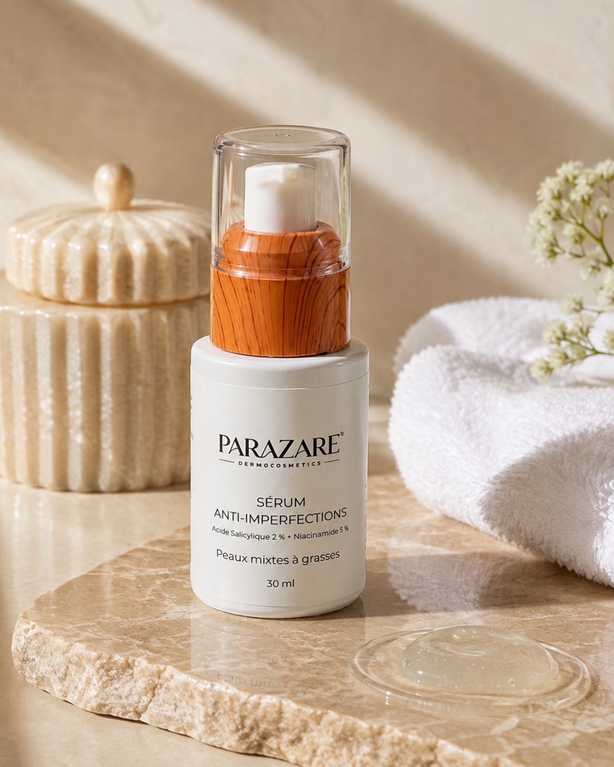 PARAZARE Sérum Anti-Imperfections في مشهد عناية راقٍ